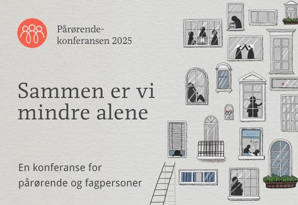 Plakat med tekst sammen er vi mindre alene.